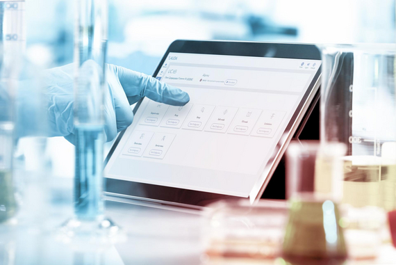 Managing constant temperature equipment using a tablet.